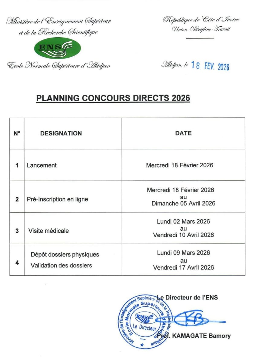 CONCOURS ENS 2026