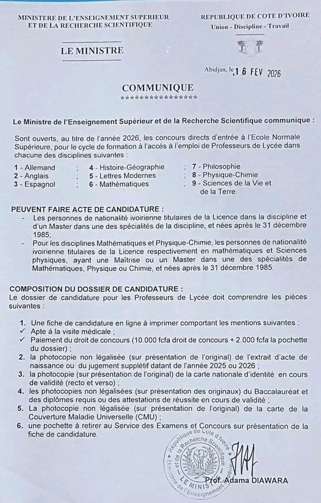 CONCOURS ENS 2026 / PROFESSEUR DE LYCEE