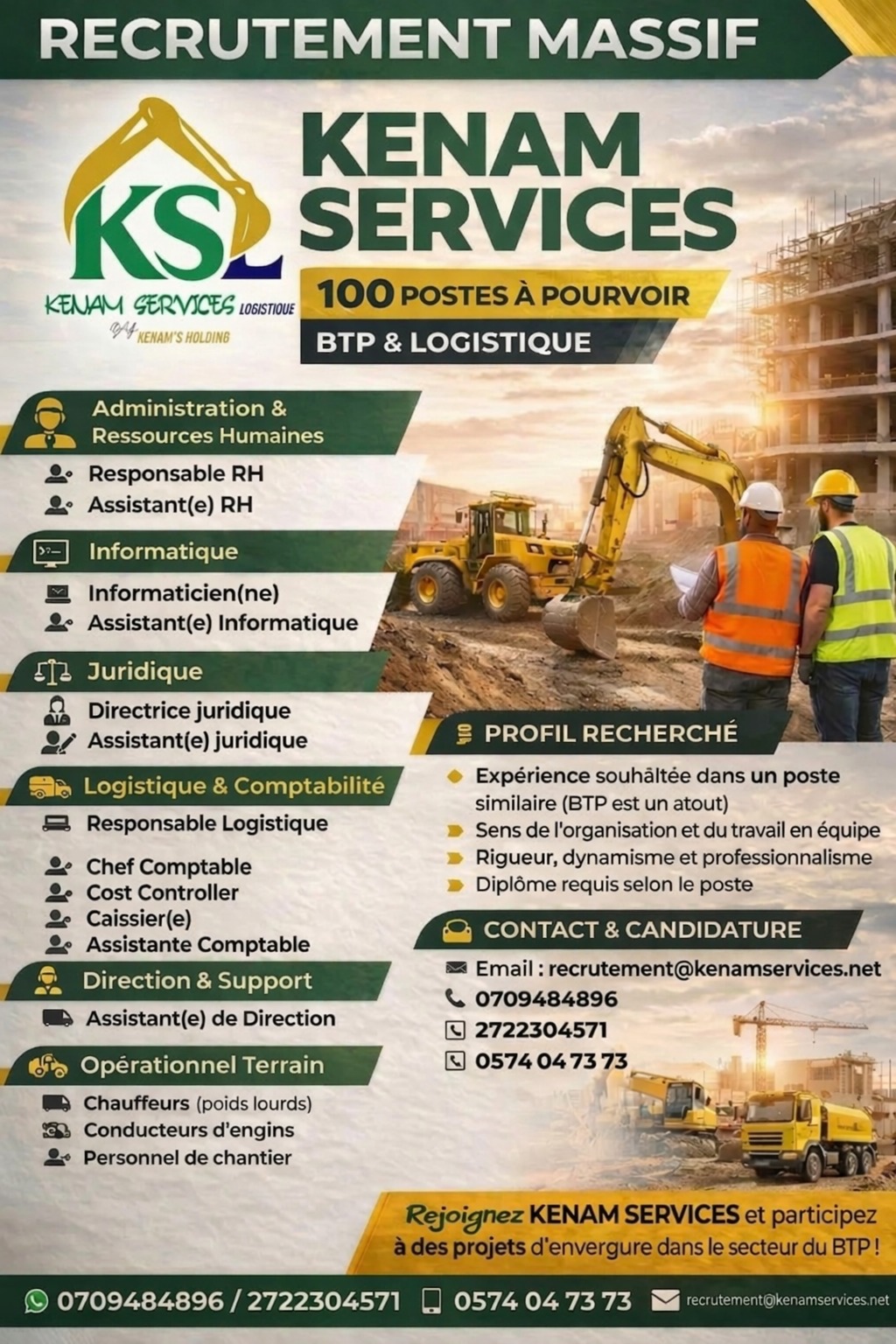 EMPLOIS BTP &LOGISTIQUE