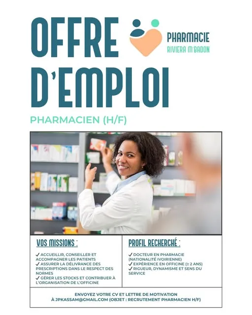 LA PARAPHARMACIE RECRUTE PHARMACIEN (NE)