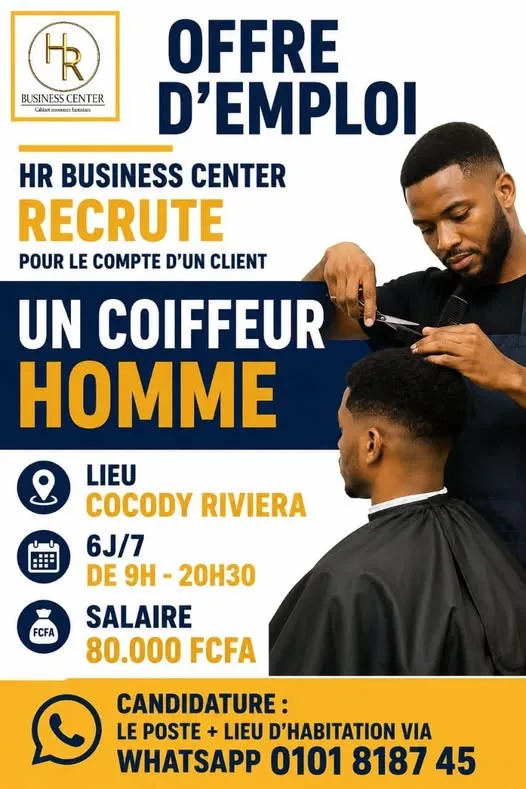 HR BUSINESS CENTER RECRUTE COIFFEUR HOMME