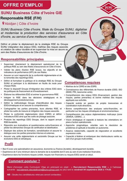 SUNU RECRTE RESPONSABLE SRE (H/F)