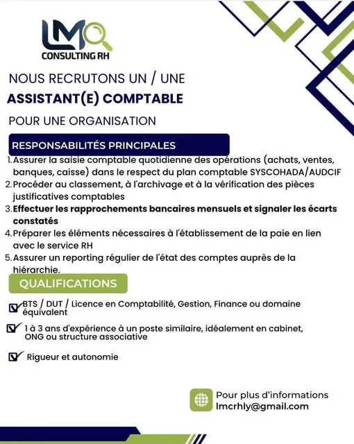 LM RECRUTE ASSISTANT(E) COMPTABLE