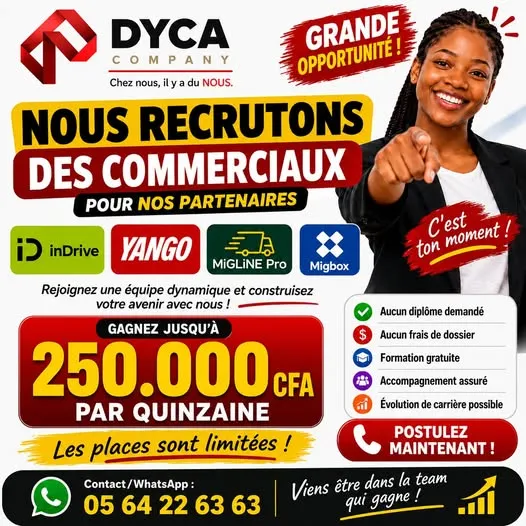 DAYCA COMPAGNIE RECRUTE COMMERCIAUX