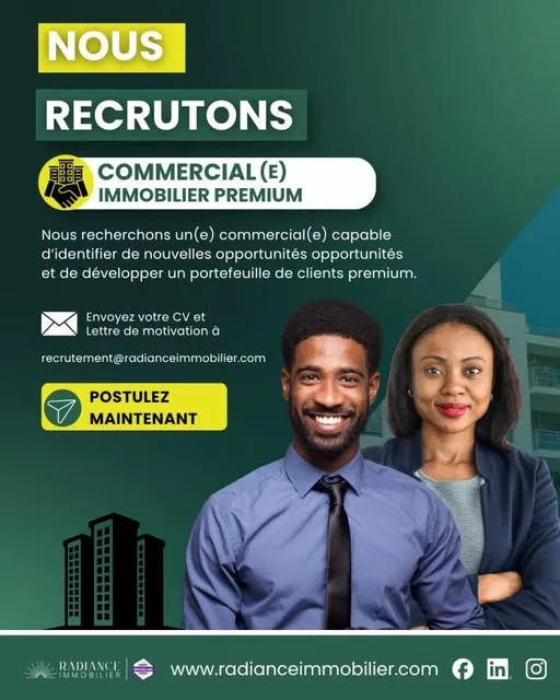 RADIANCE IMMOBILIER RECRUTE COMMERCIAL (H/F)
