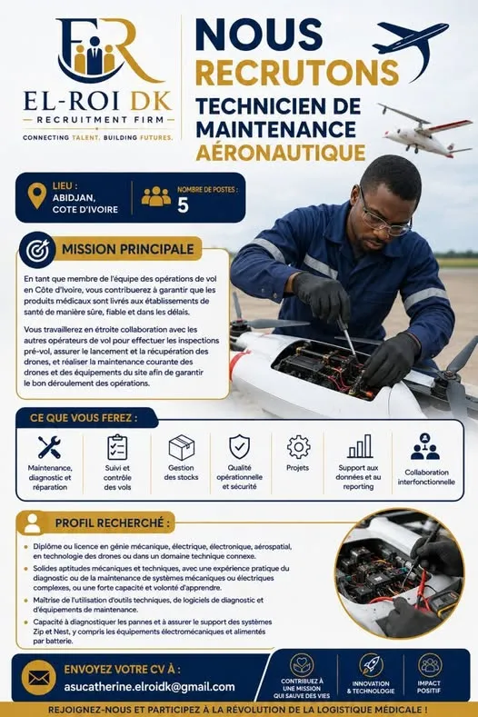 RECRUTEMENT TECHNICIEN(NE) DE MAINTENANCE AÉRONAUTIQUE
