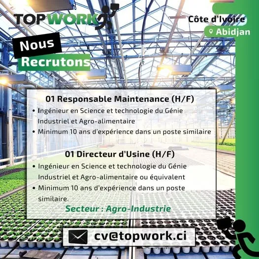 RECRUTEMENT RESPONSABLE MAINTENANCE H/F