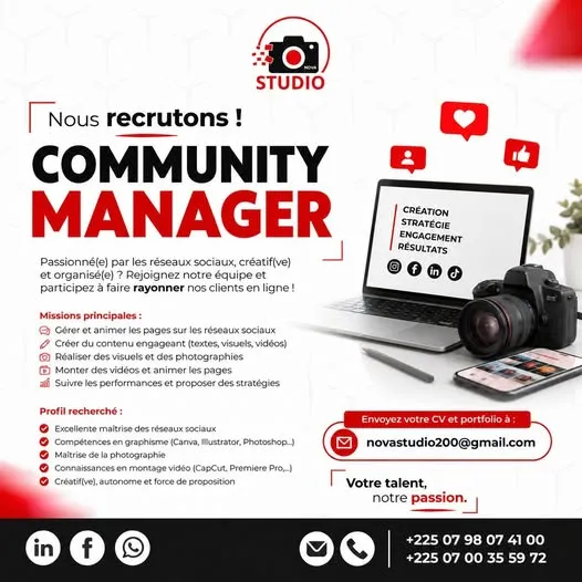 NOVA STUDIO RECRUTE COMMUNITY MANAGER