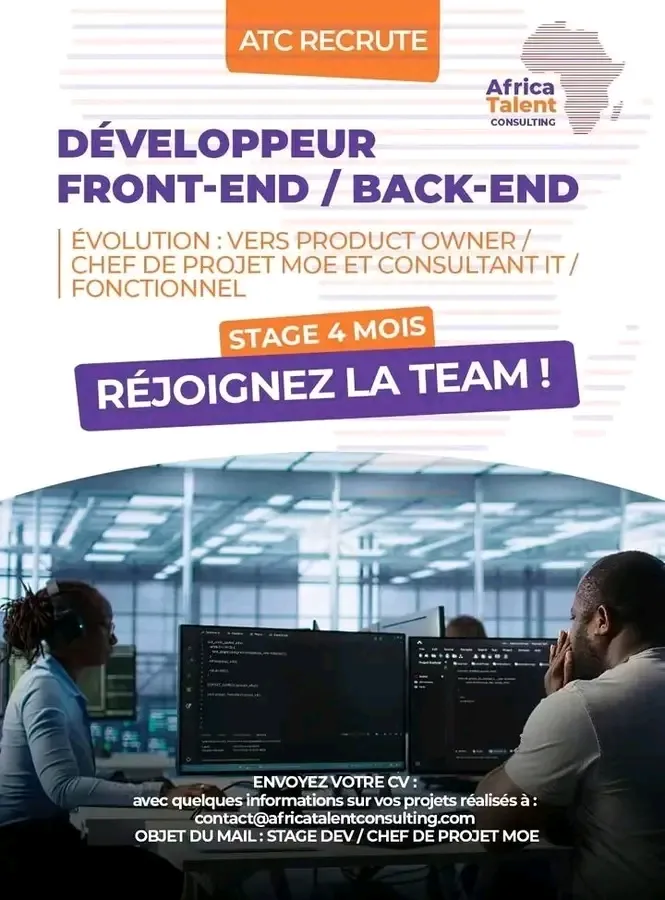 ATC RECRUTE – STAGE DÉVELOPPEUR FRONT-END / BACK-END → PRODUCT OWNER / CHEF DE PROJET MOE