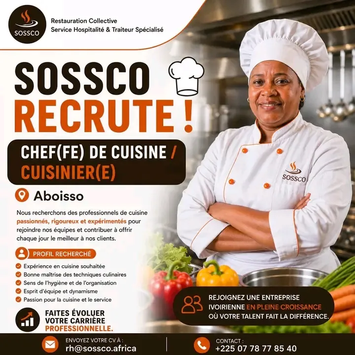 SASSCO RECRUTE CHEF CUISINIER H/F