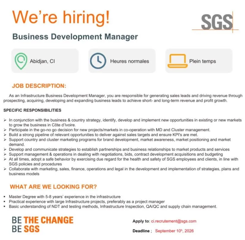 RECRUTEMENT BUSINESS DEVELOPPEMENT MANAGER