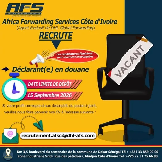 RECRUTEMENT DECLARANT EN DOUANE (H/F)