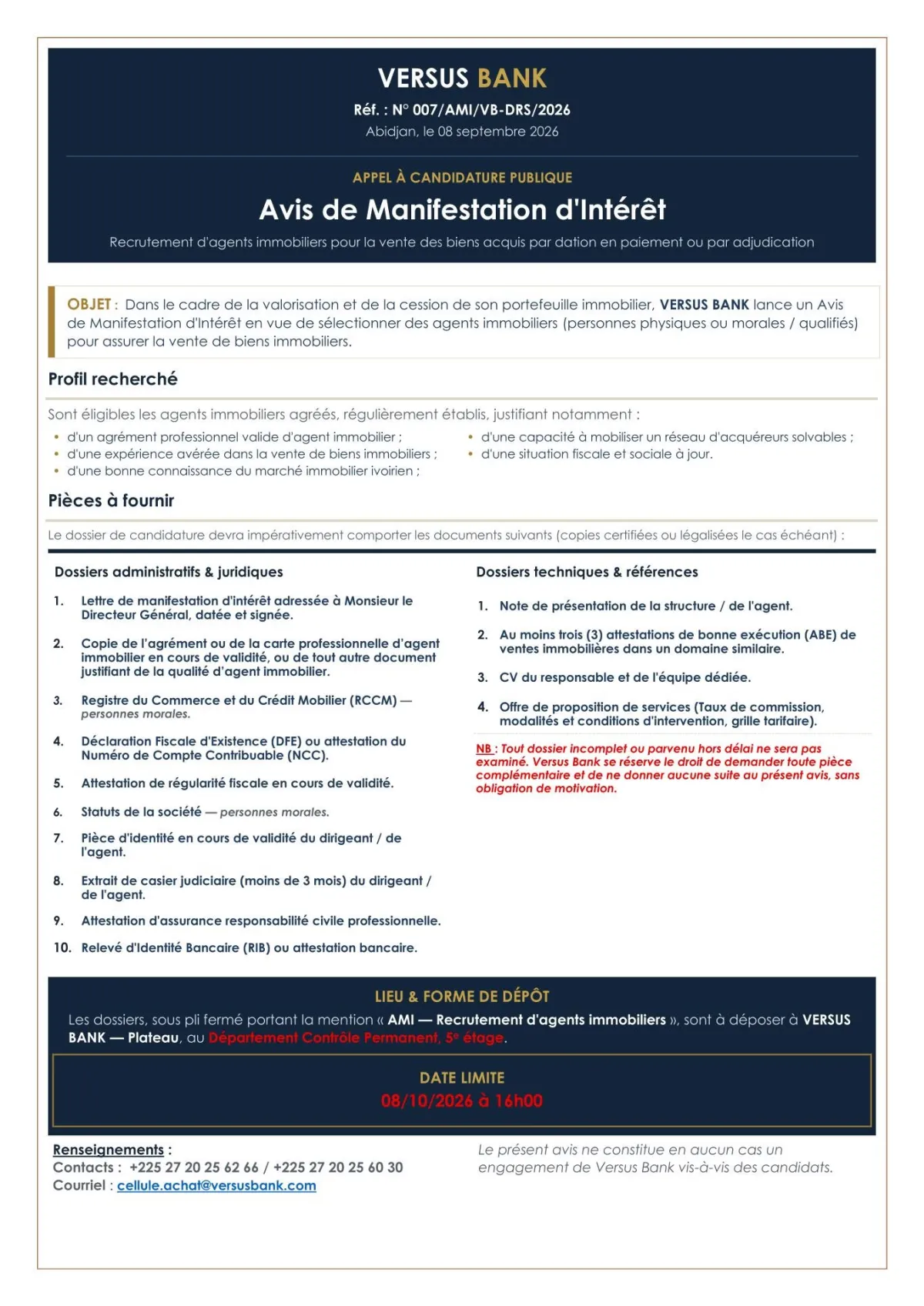 RECRUTEMENT AGENTS IMMOBILIERS (H/F)