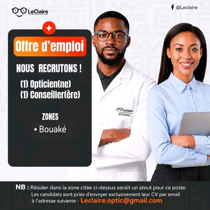 RECRUTEMENT OPTICIEN / CONSEILLER (H/F)
