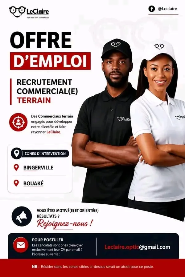 RECRUTEMENT DE COMMERCIAL TERRAIN (H/F)