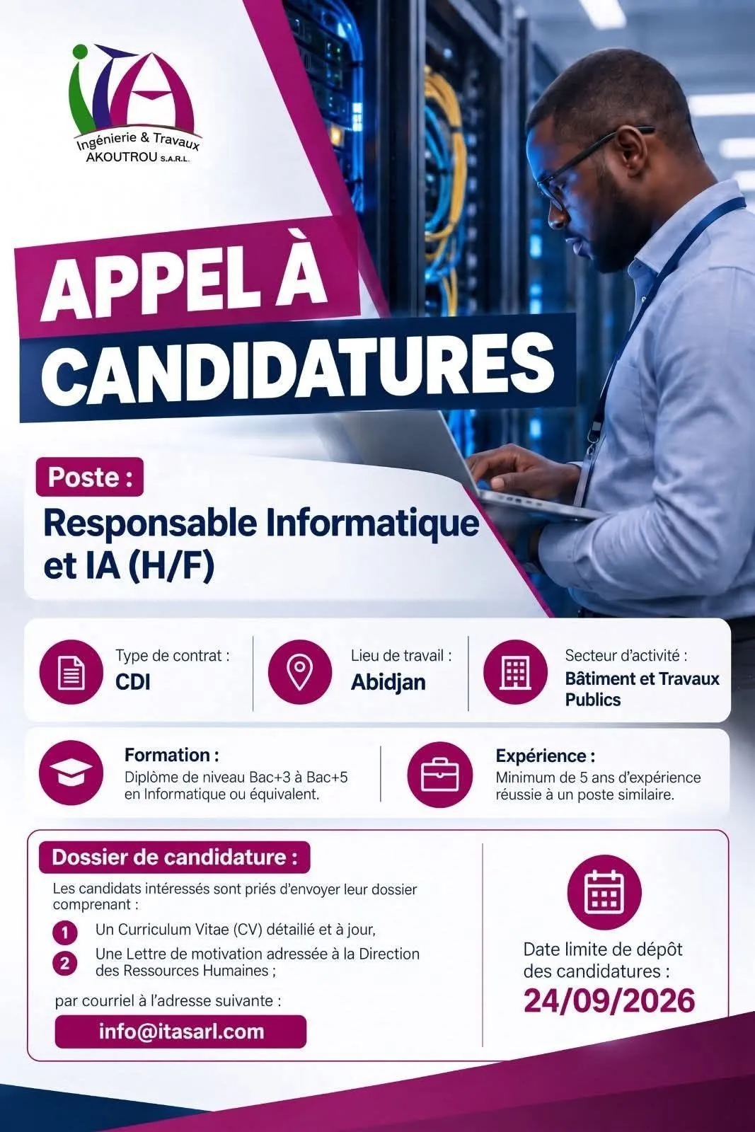 RESPONSABLE INFORMATIQUE ET IA (H/F)
