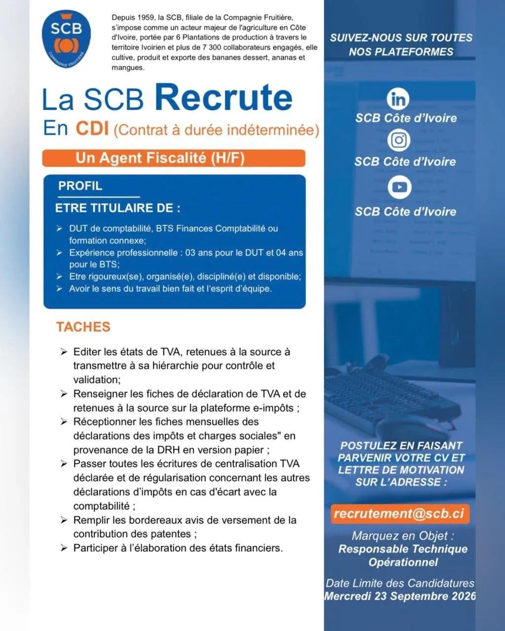 AGENT DE FISCALITE (H/F)