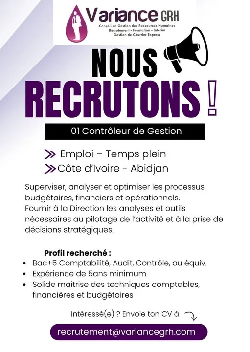 01 CONTRÔLEUR DE GESTION (H/F)