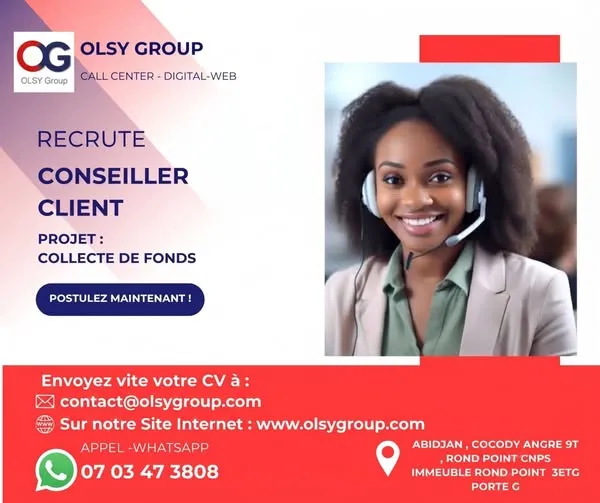 RECRUTEMENT CONSEILLERS CLIENT (H/F)