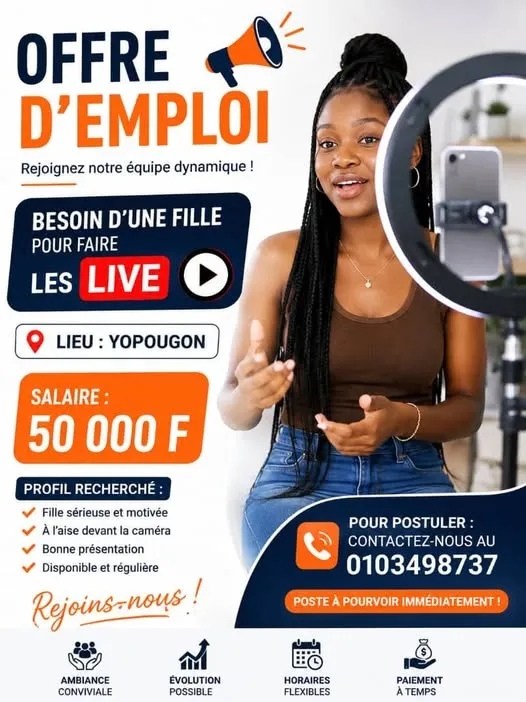 BESOIN D’UNE FILLE POUR FAIRE DES LIVE