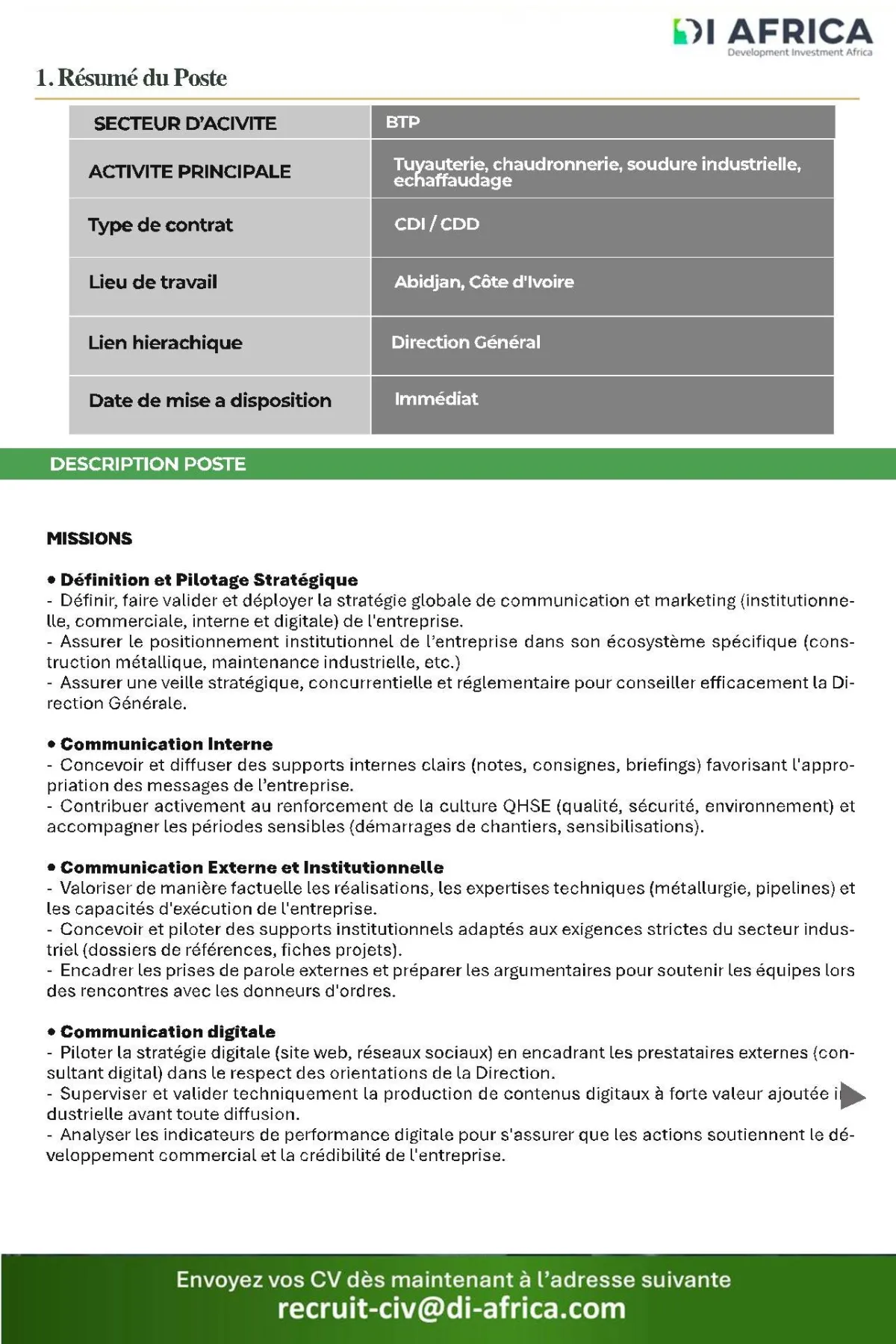 RTECRUTEMENT UN CHARGE DE COMMUNICATION (H/F)