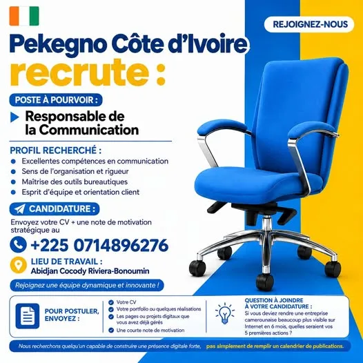 RECRUTEMENT UN RESPONSABLE DE COMMUNICATION