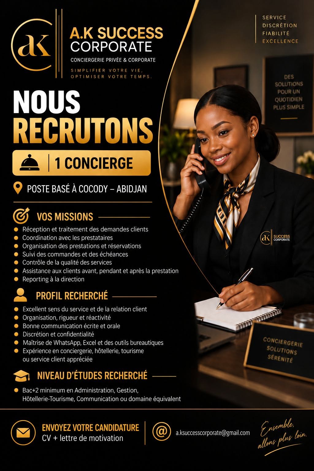 RECRUTEMENT UN CONCIERGE (H/F)