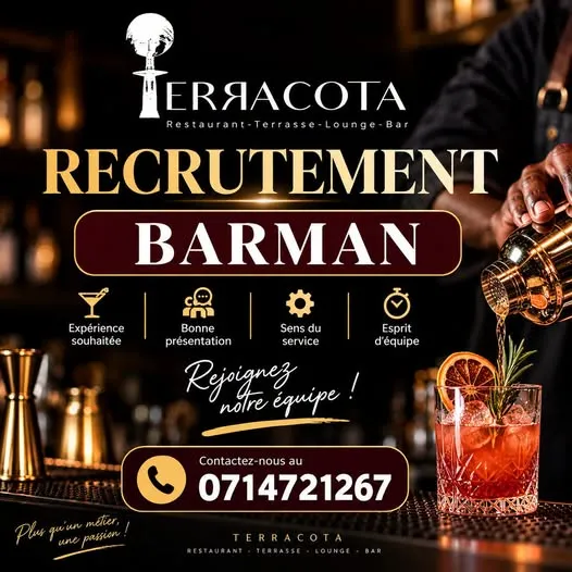 NOTRE BAR CHERCHE SON DUO DE CHOC UN BARMAN ou UNE BARMAID + SON COMMIS