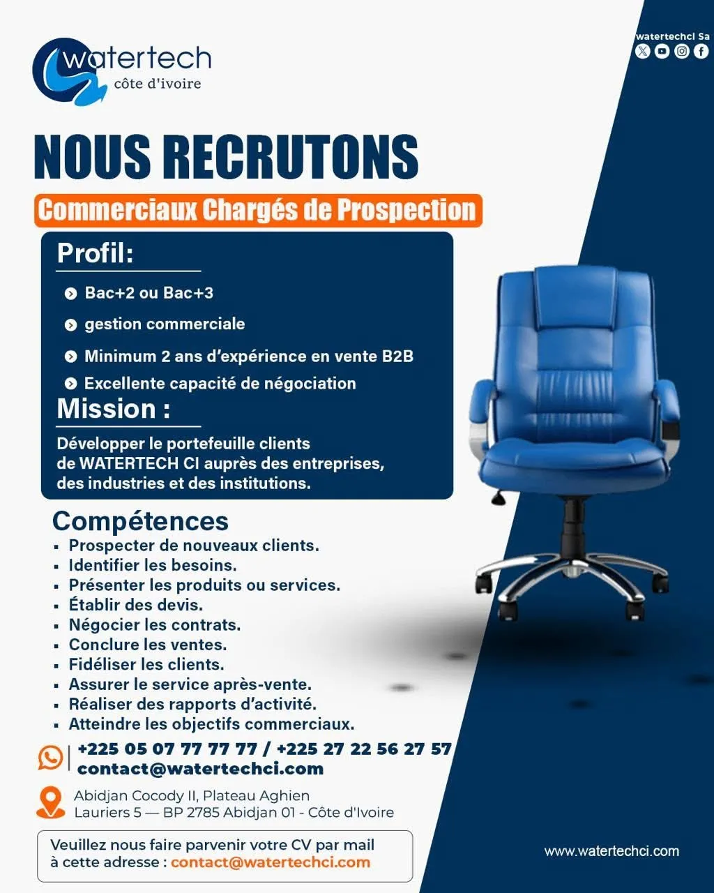 RECRUTEMENT CHARGE DE PROSPECTION (H/F)