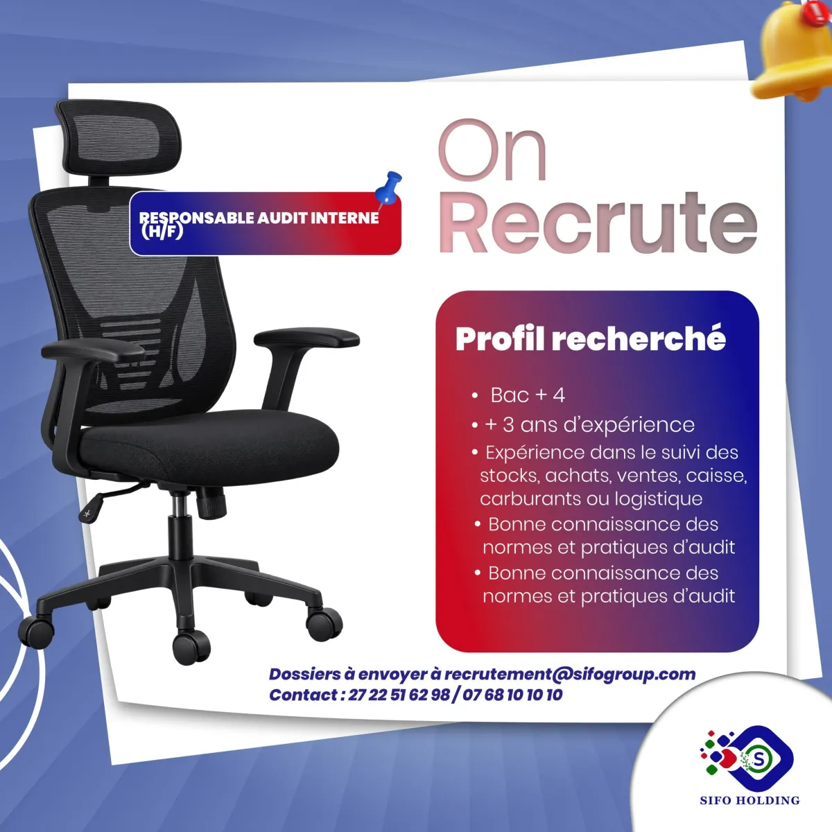 RECRUTEMENT RESPONSABLE AUDIT INTERNE