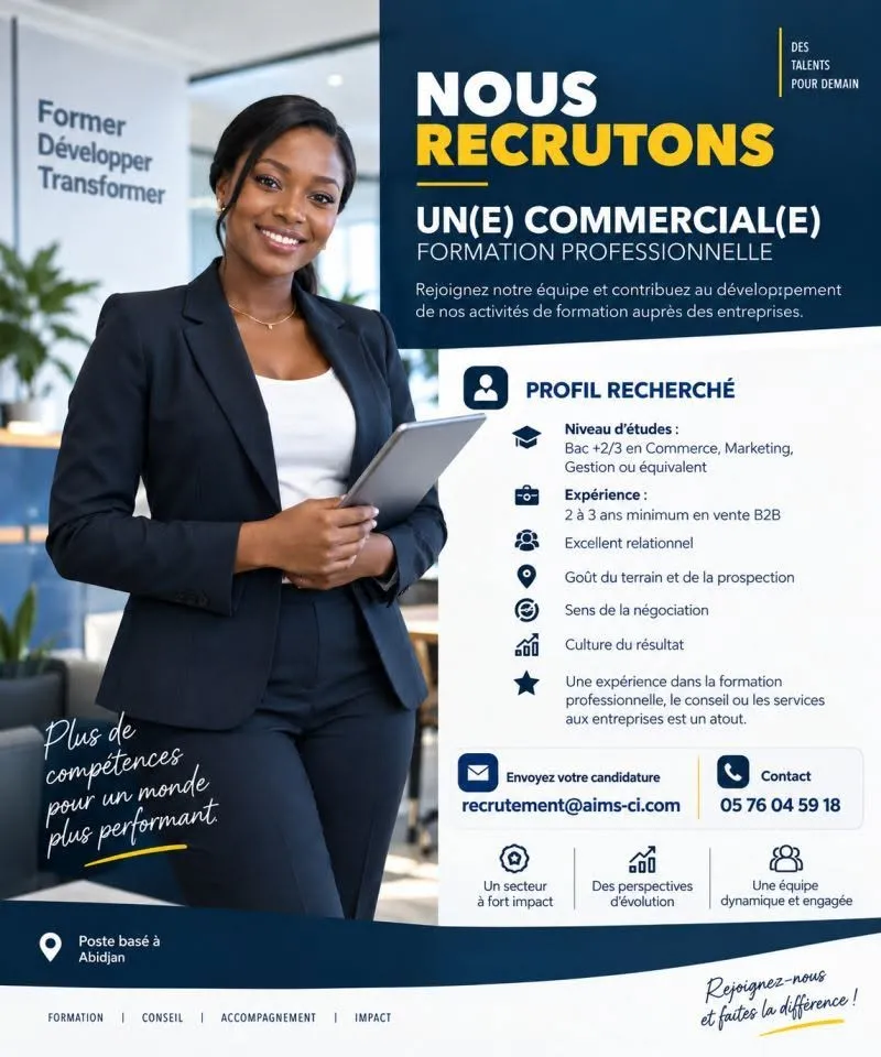 RECRUTEMENT DE COMMERCIAL (H/F)