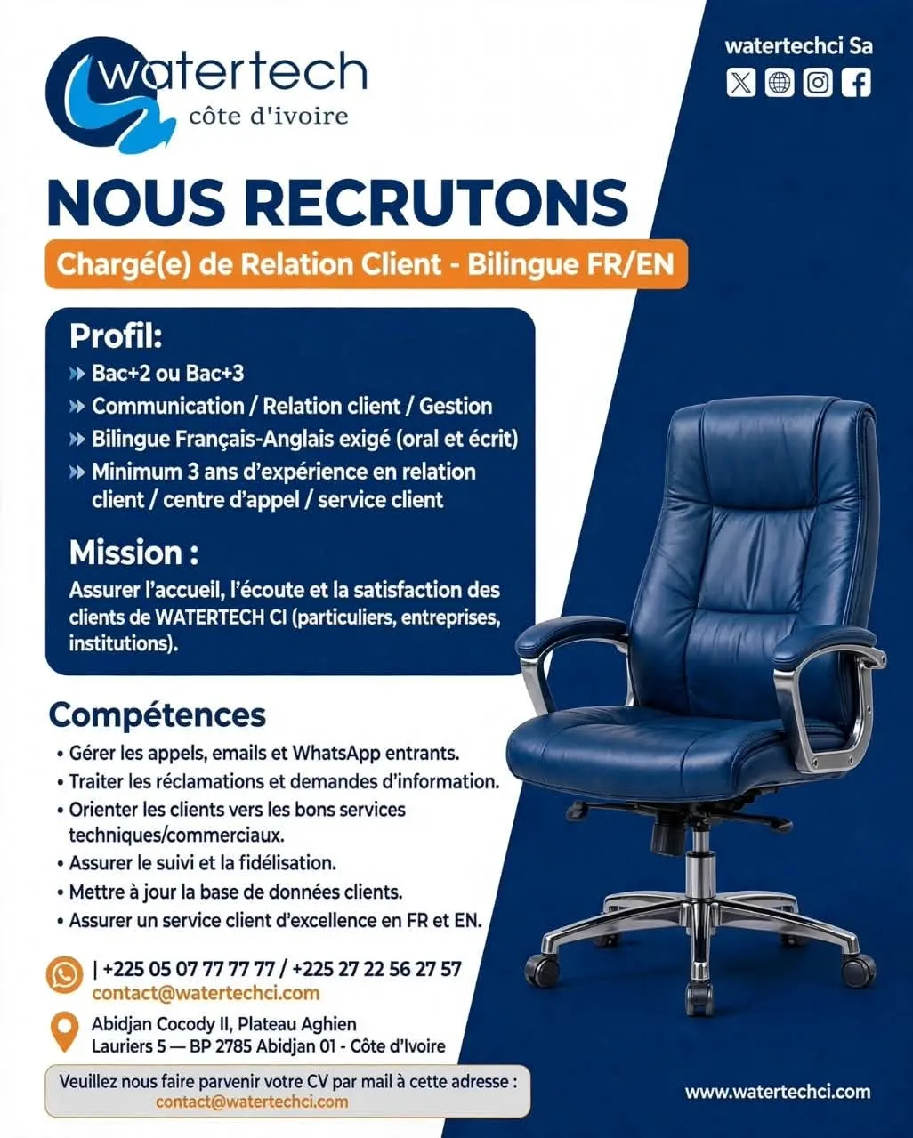 RECRUTEMENT CHARGE CLIENT BILINGUE FR/EN (H/F)