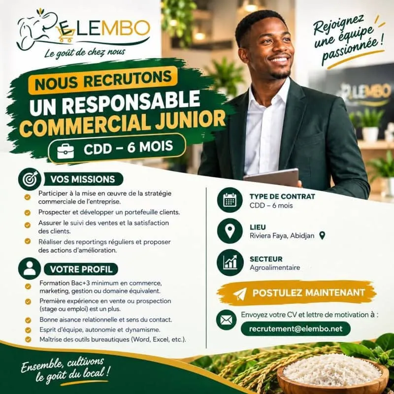 RECRUTEMENT RESPONSABLE COMMERCIAL JUNIOR (H/F)