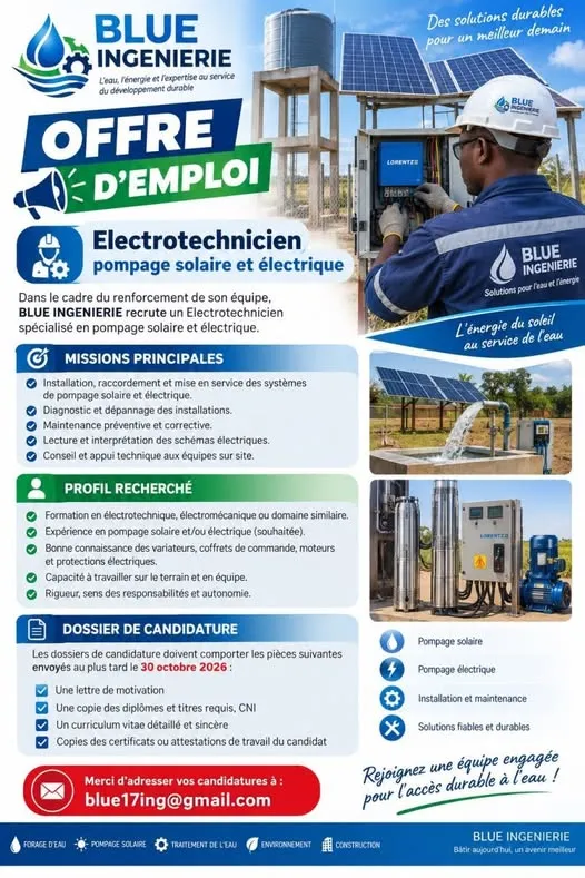 Offre d'emploi RECRUTEMENT D'UN ELECTROTECHNICIEN (H/F)
