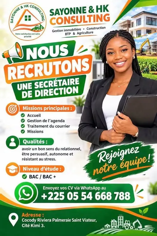 RECRUTEMENT SECRETAIRE DE DIRECTION (H/F)