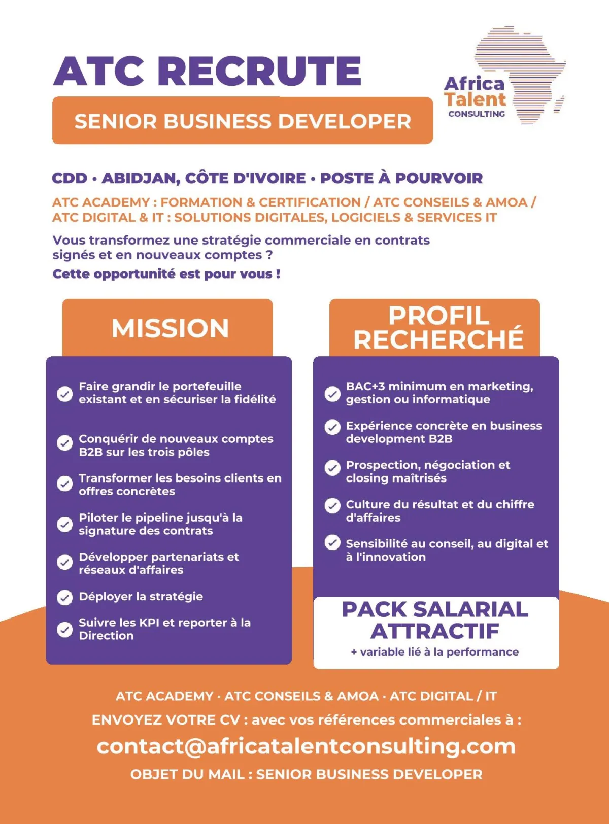 RECRUTEMENT SENIOR BUSINESS DEVELOPER