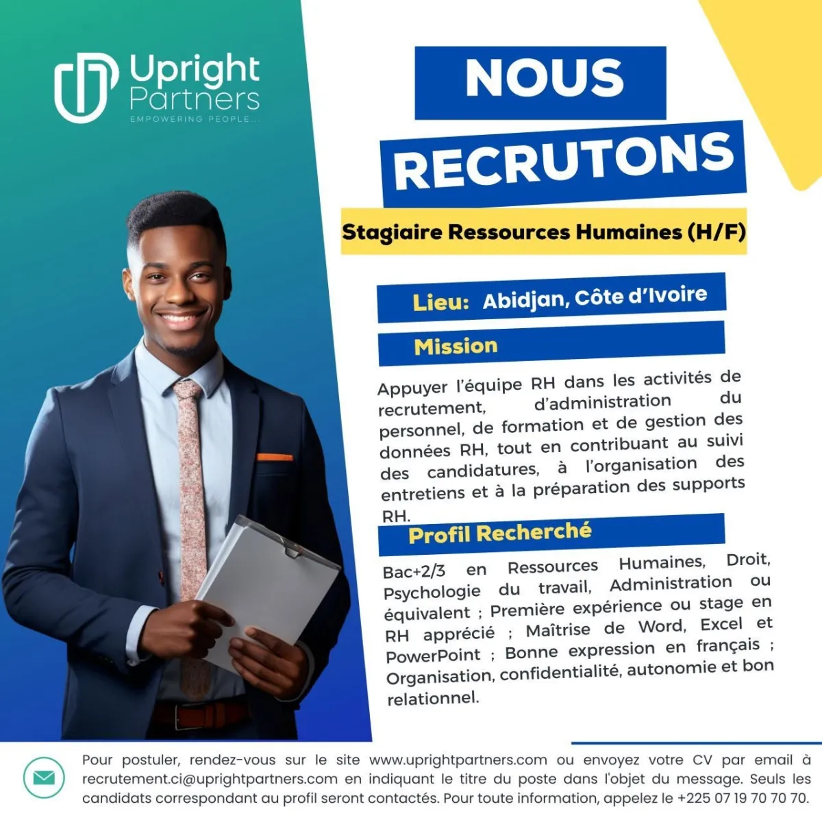 RECRUTEMENT STAGIAIRE RESSOURCES HUMAINES