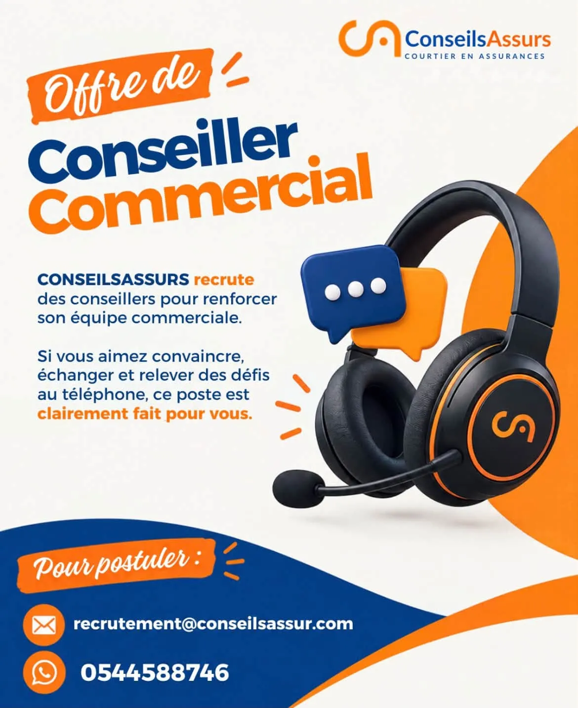 RECRUTEMENT DE CONSEILLER COMMERCIAL