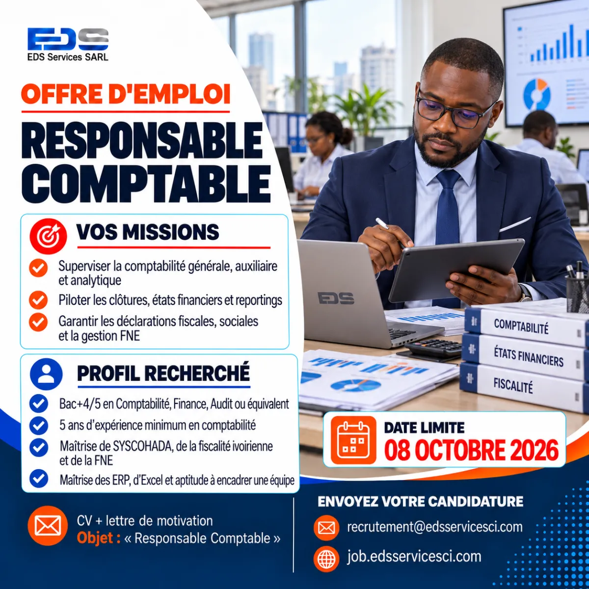 RECRUTEMENT D'UN RESPONSABLE COMPTABLE