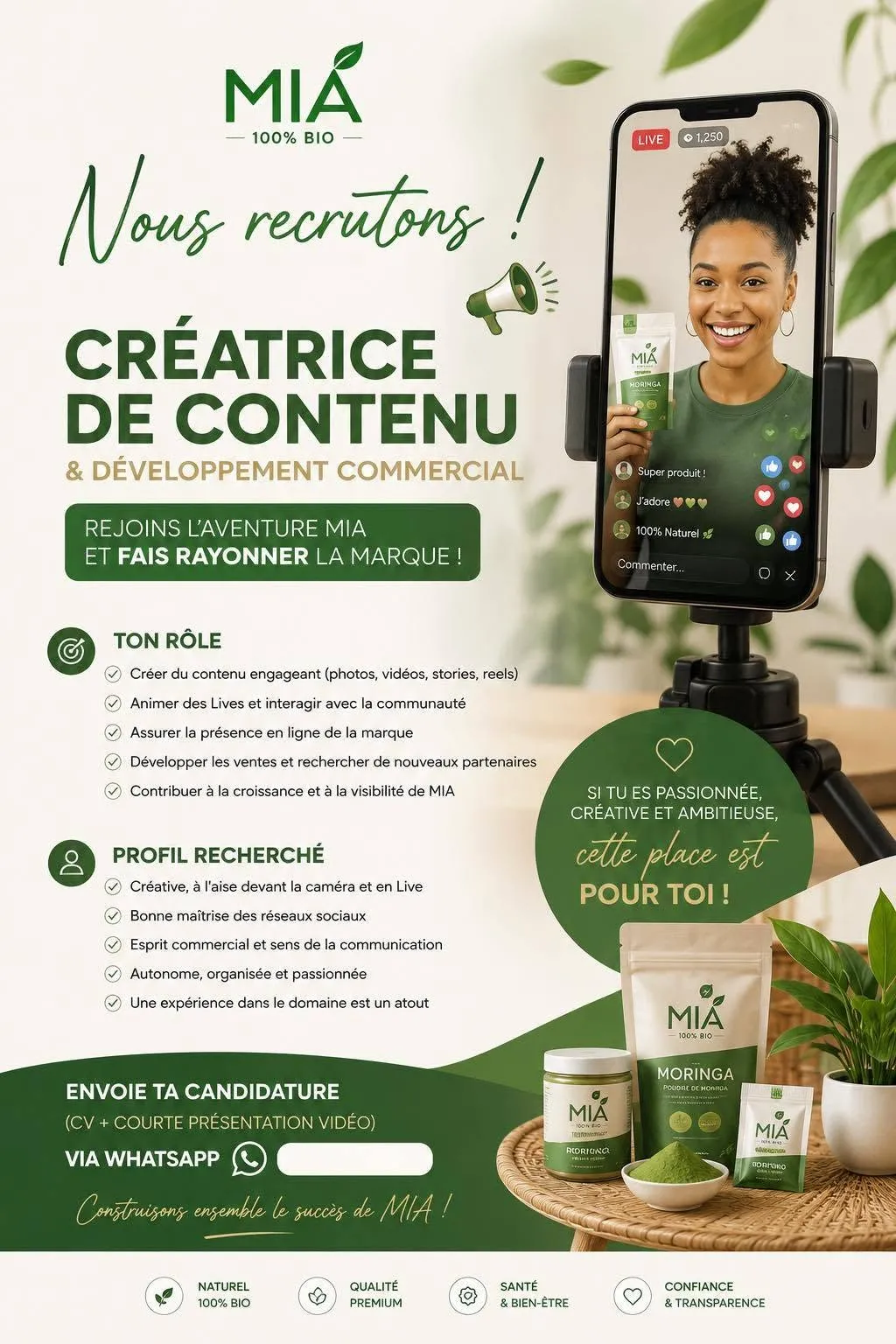 RECRUTEMENT CREATRICE DE CONTENU