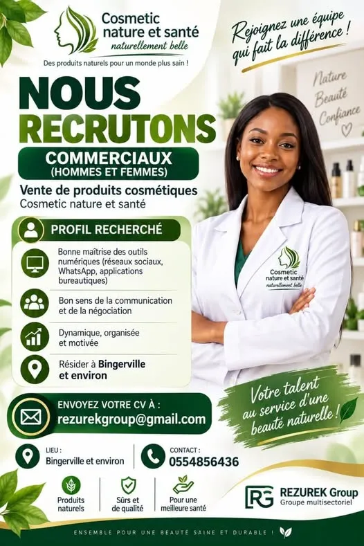 RECRUTEMENT DES COMMERCIAUX (H/F)