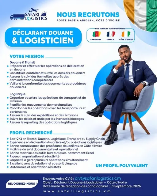 RECRUTEMENT DECLANRANT EN DOUANE