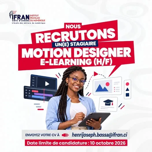 OFFRE DE STAGE – MOTION DESIGNER E-LEARNING (H/F)