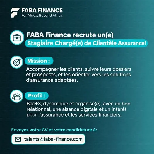 RECRUTEMENT STAGIAIRE CHARGE DE CLIENTEL ASSURANCE (H/F)