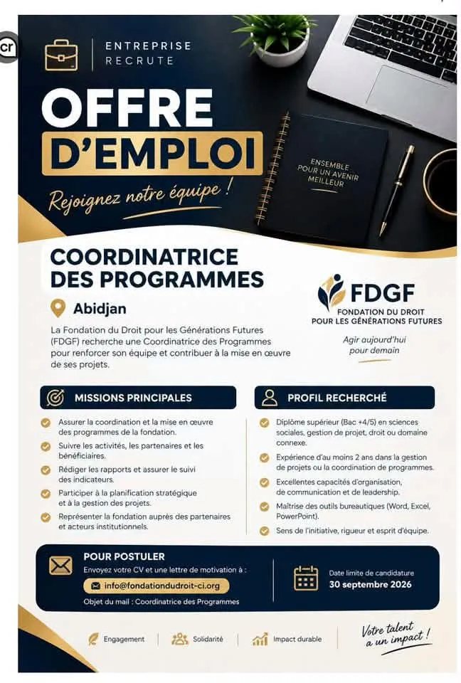 RECRUTEMENT COORDINATEURS DES PROGRAMMES