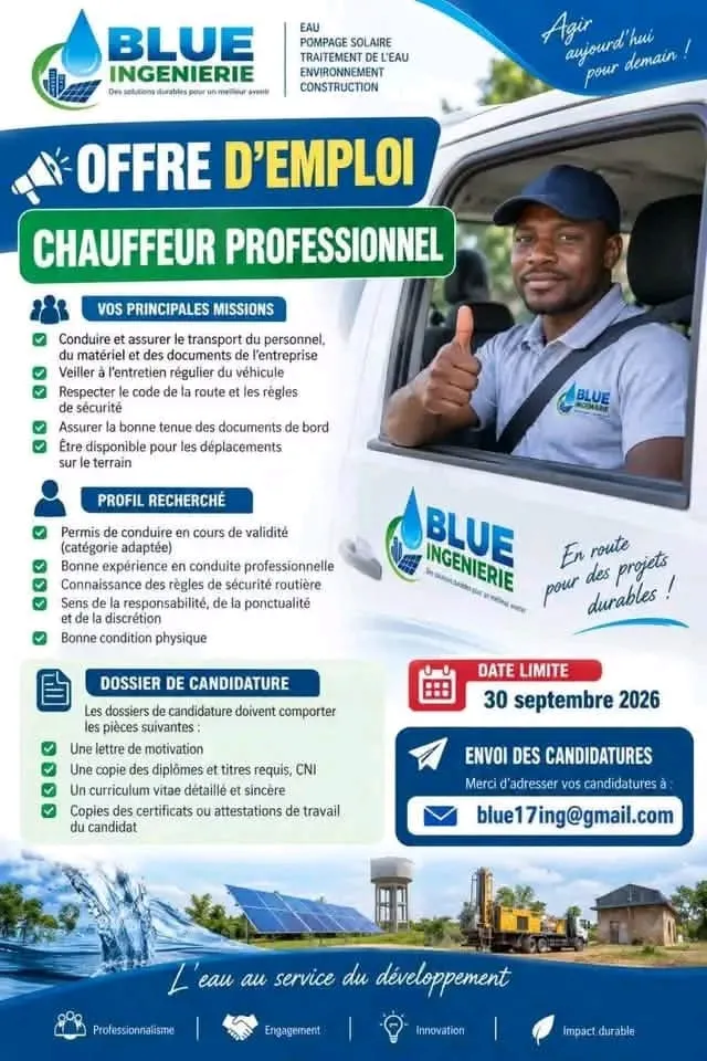 RECRUTEMENT DE CHAUFFEUR PROFESSIONNEL