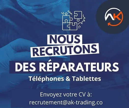 RECRUTEMENT TECHNICIEN EN RÉPARATION DE TÉLÉPHONES