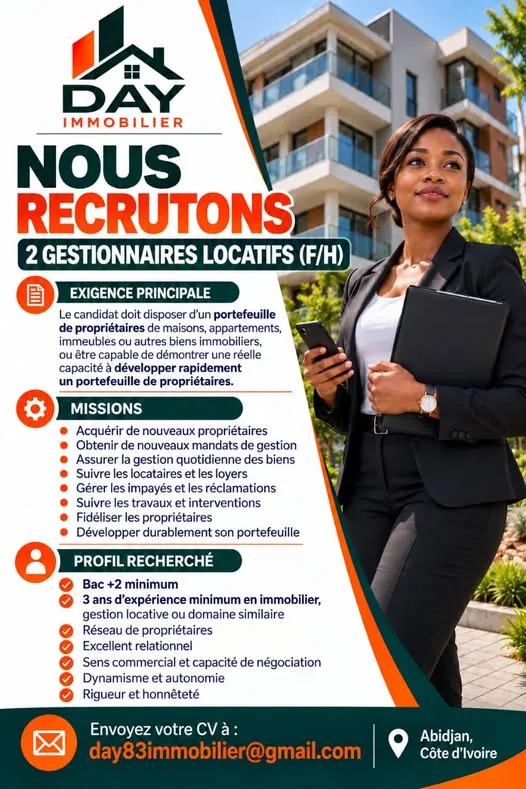 RECRUTEMENT 2 GESTIONNAIRES LOCATIFS (F/H)