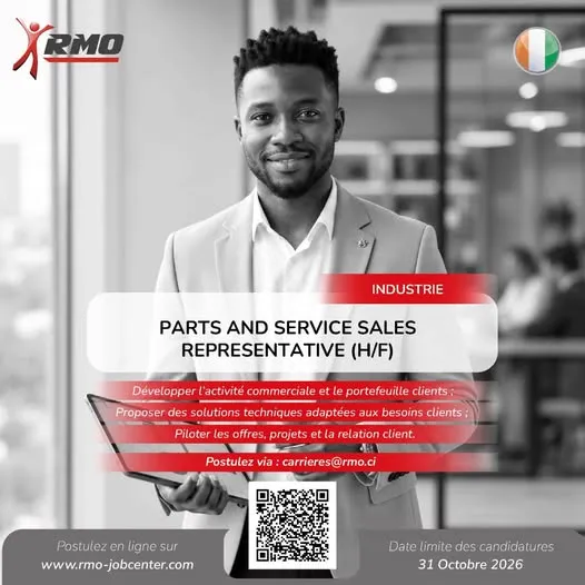 Offre d'emploi RECRUTEMENT PART AND SERVICE SALES REPRESENTATIVES