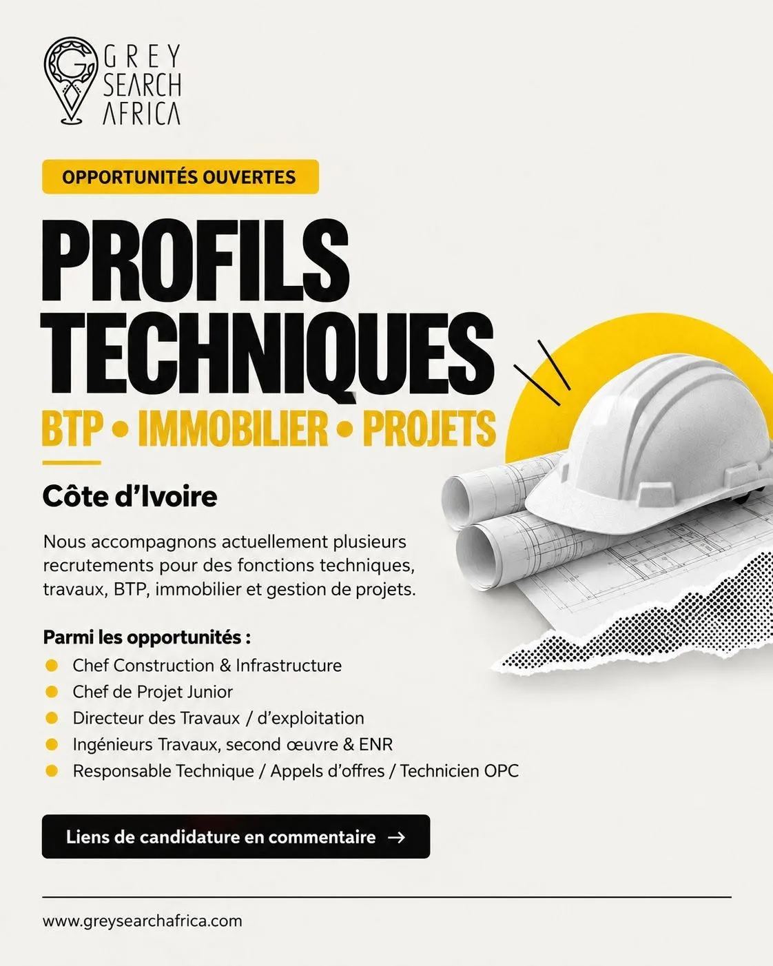 RECRUTEMENT TECHNICIEN OPC BTP
